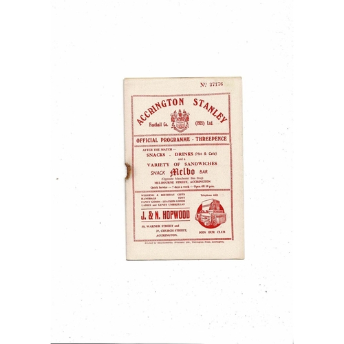 1955/56 Accrington Stanley v Southport Football Programme