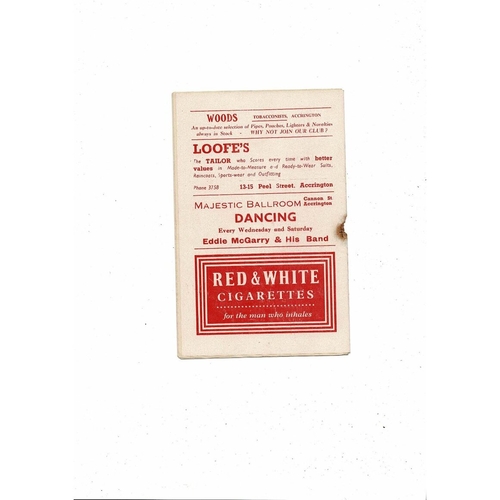 1955/56 Accrington Stanley v Tranmere Rovers Football Programme