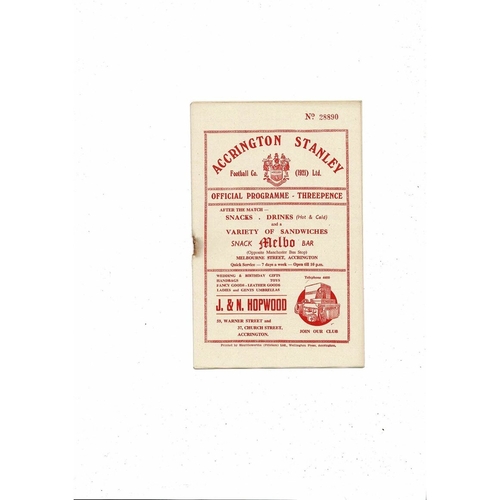 1955/56 Accrington Stanley v Wrexham Football Programme