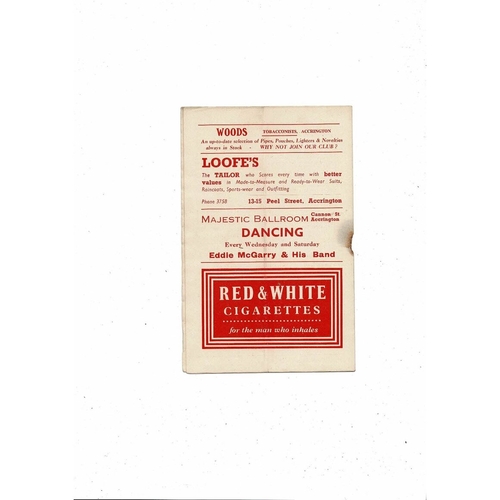 1955/56 Accrington Stanley v Workington Football Programme