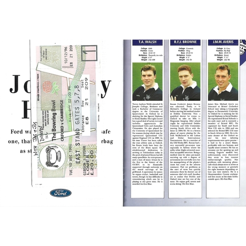 1996 Oxford v Cambridge Varsity Match Rugby Union Programme