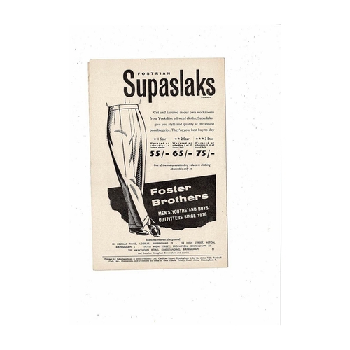 1957/58 Aston Villa v Blackpool Football Programme