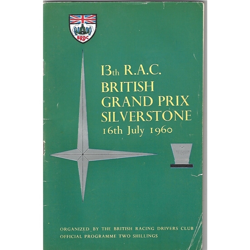 1960 British Grand Prix Motor Racing Programme