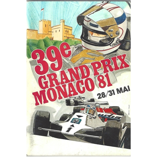 1981 Monaco Grand Prix Motor Racing Programme & Mobil Saudi Leyland Williams window sticker