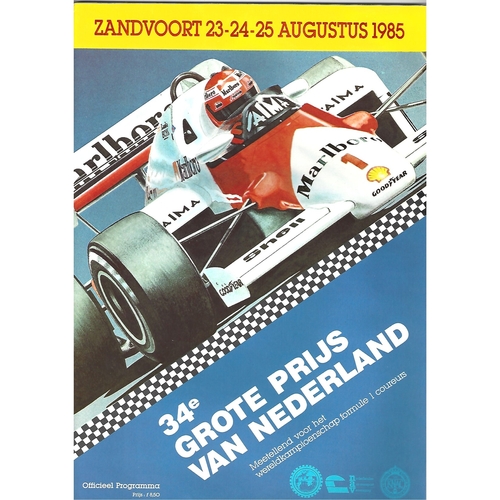 1985 Dutch Grand Prix Motor Racing Programme