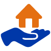 A home in a hand icon