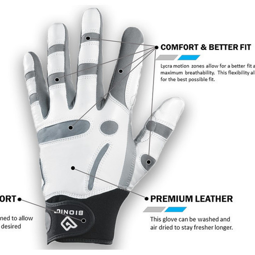 LADIES BIONIC "RELIEFGRIP" GOLF GLOVES (For the RIGHT HAND)