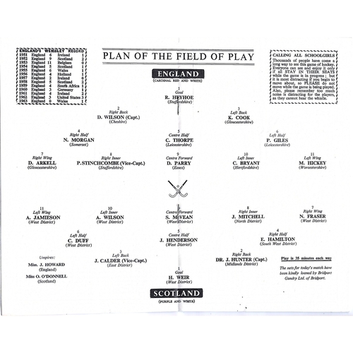 1964 England v Scotland Women’s International Rugby League Programme