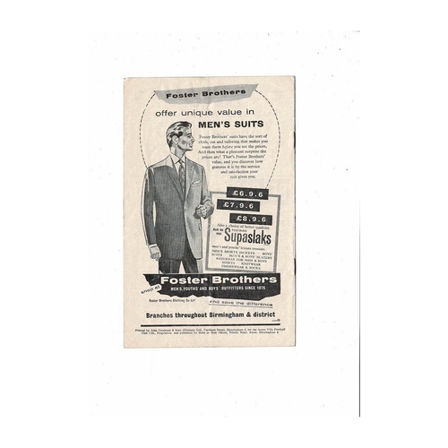 1959/60 Aston Villa v Preston FA Cup Football Programme