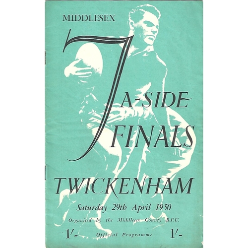 1950 Middlesex Sevens Rugby Union Programme