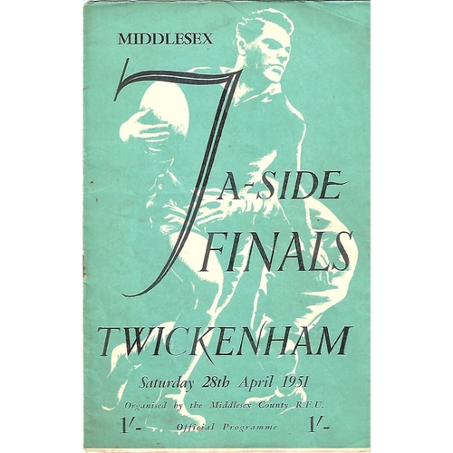 1951 Middlesex Sevens Rugby Union Programme