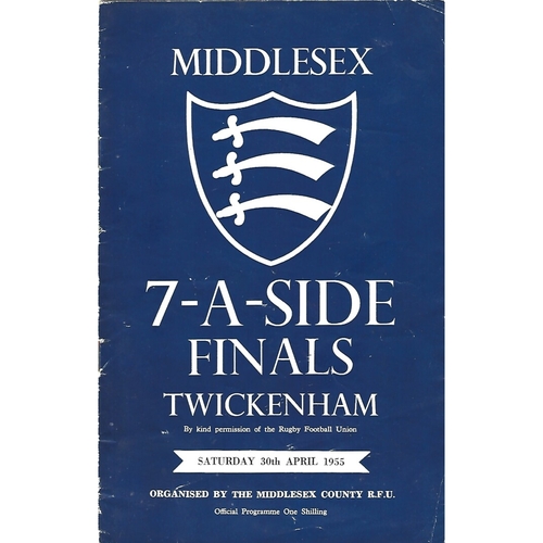 1955 Middlesex Sevens Rugby Union Programme
