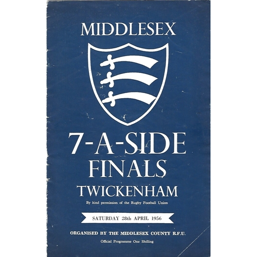 1956 Middlesex Sevens Rugby Union Programme
