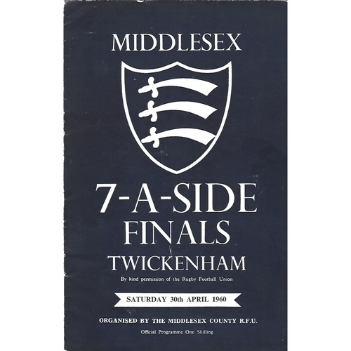 1960 Middlesex Sevens Rugby Union Programme