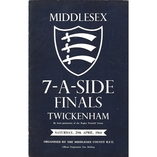 1964 Middlesex Sevens Rugby Union Programme