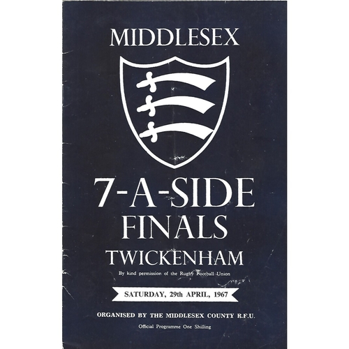1967 Middlesex Sevens Rugby Union Programme