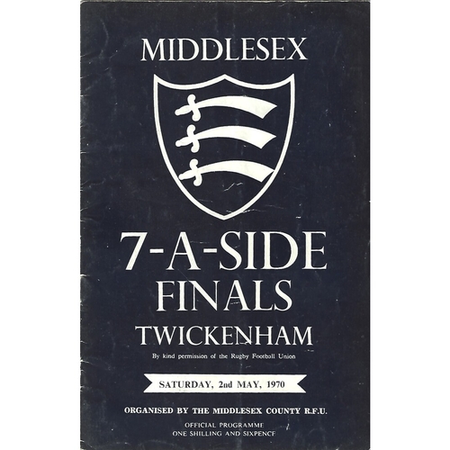 1970 Middlesex Sevens Rugby Union Programme