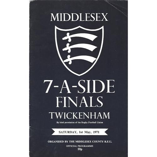 1971 Middlesex Sevens Rugby Union Programme