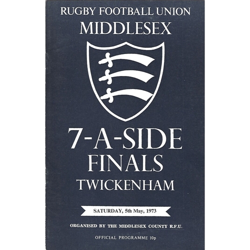 1973 Middlesex Sevens Rugby Union Programme