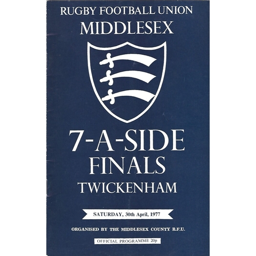 1978 Middlesex Sevens Rugby Union Programme