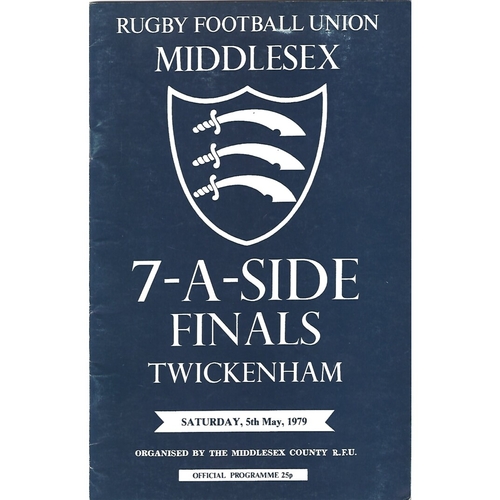 1979 Middlesex Sevens Rugby Union Programme & Match Ticket