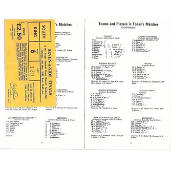 1981 Middlesex Sevens Rugby Union Programme & Match Ticket