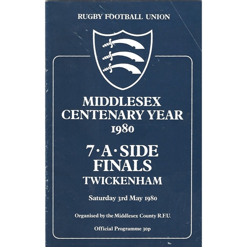 1980 Middlesex Sevens Rugby Union Programme