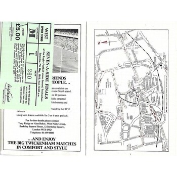1983 Middlesex Sevens Rugby Union Programme & Match Ticket