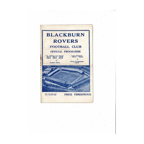 Blackburn Rovers Home Football Programmes