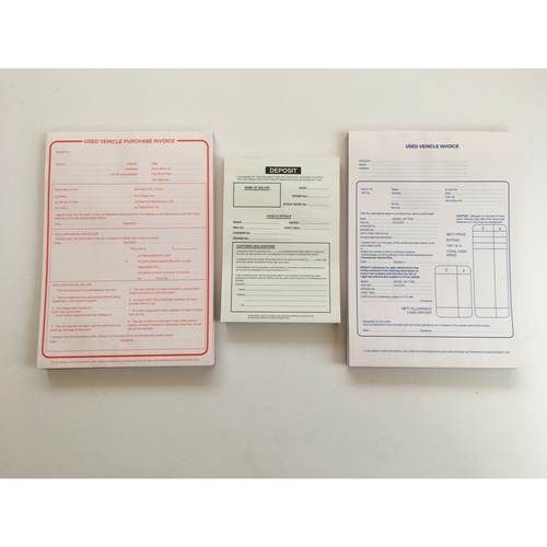 Used Vehicle Sales & Purchase Pad & Deposit Pad