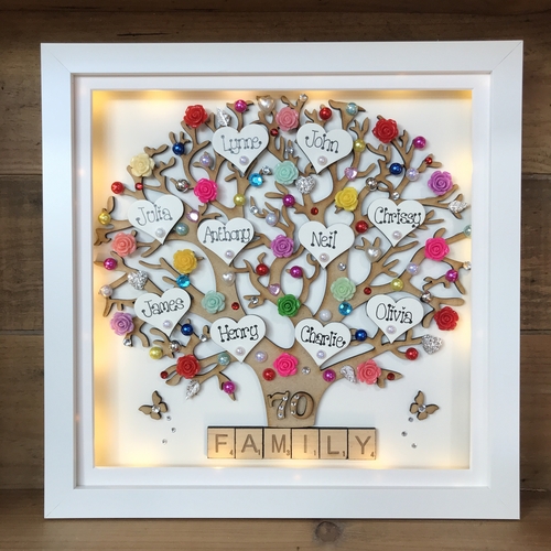 LED XL “ Floral Family Tree Frame “