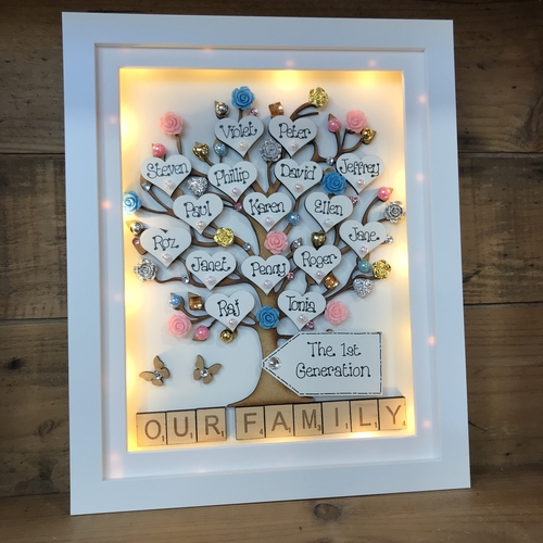 Large LED “ floral “ family tree frame