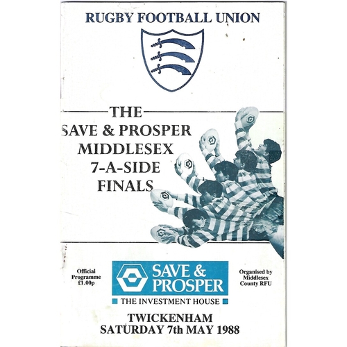 1988 Middlesex Sevens Rugby Union Programme