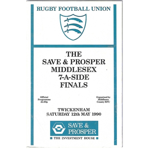 1990 Middlesex Sevens Rugby Union Programme