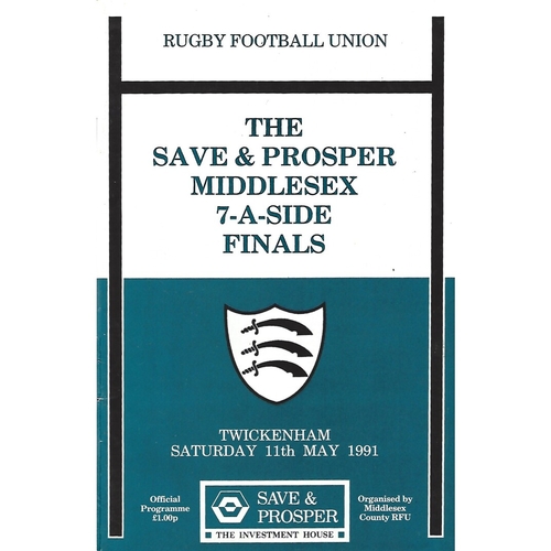 1991 Middlesex Sevens Rugby Union Programme