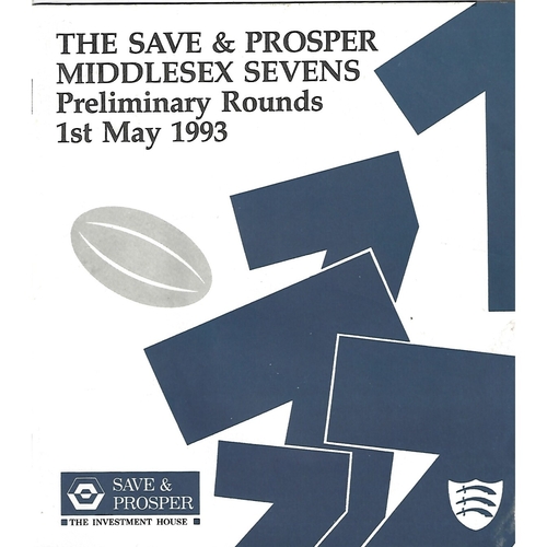 1993 Middlesex Sevens Preliminary Rounds Rugby Union Programme