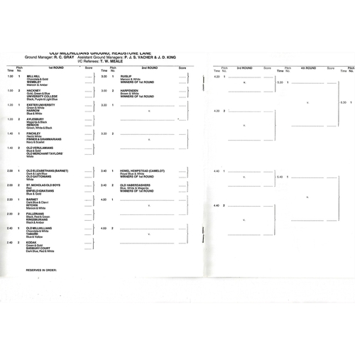 1993 Middlesex Sevens Preliminary Rounds Rugby Union Programme