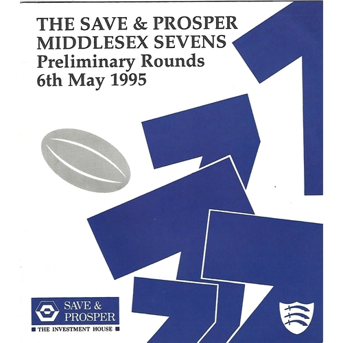 1995 Middlesex Sevens Preliminary Rounds Rugby Union Programme