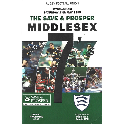 1995 Middlesex Sevens Rugby Union Programme & Match Ticket