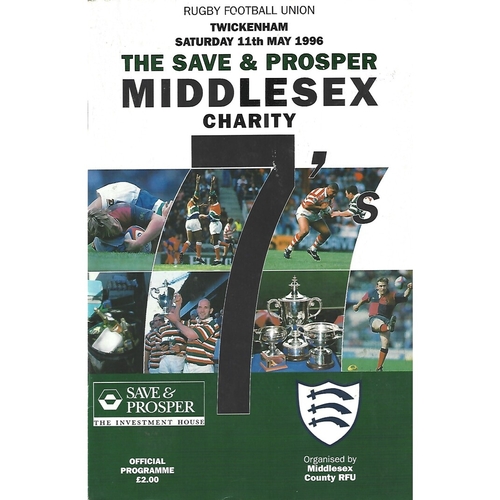 1996 Middlesex Sevens Rugby Union Programme & Match Ticket