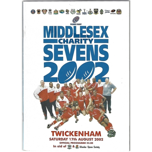 2002 Middlesex Sevens Rugby Union Programme & Match Ticket