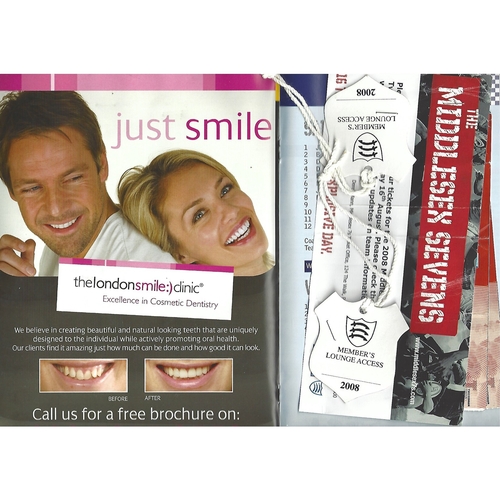 2008 Middlesex Sevens Rugby Union Programme & Match Ticket