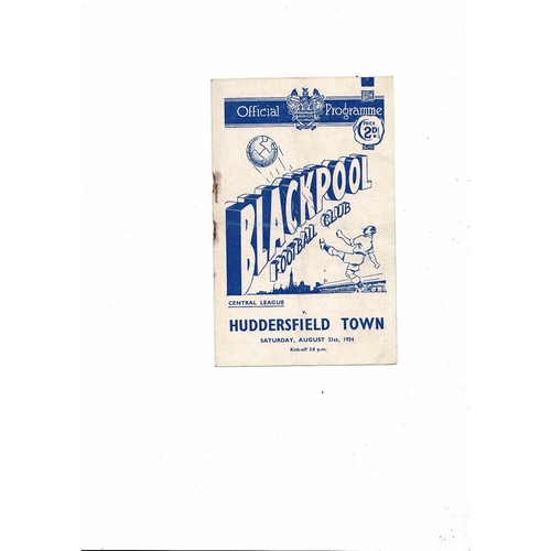 Blackpool v Huddersfield Central League Football Programme 1954/55