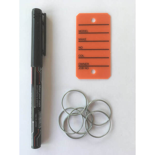 200 Printed Key Tags with Rings