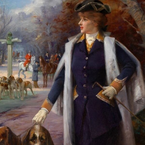 Sarah Bernhardt Hunting with Hounds