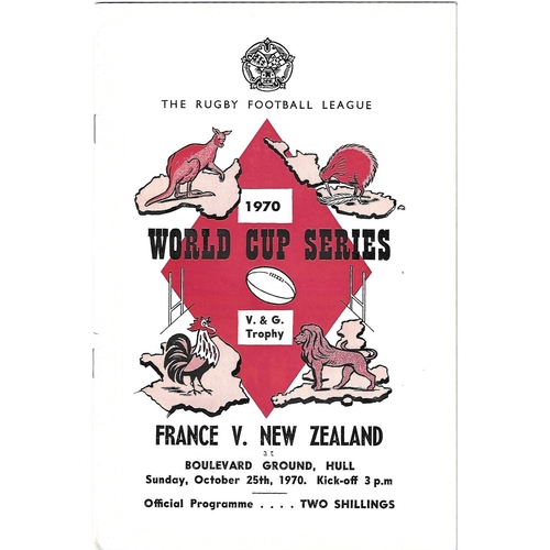1970 France v New Zealand Rugby League World Cup Programme