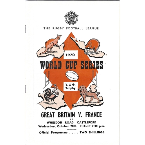 1970 Great Britain v France Rugby League World Cup Programme