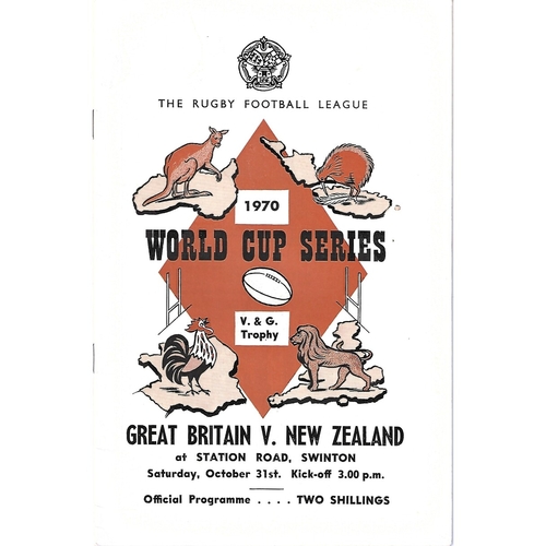 1970 Great Britain v New Zealand Rugby League World Cup Programme