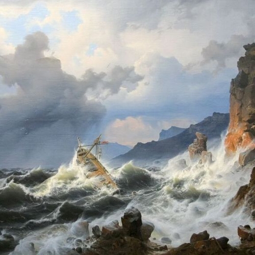 A Sea Storm on the Norwegian Coast