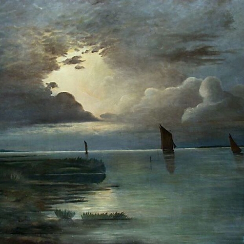 Sunset at the Sea with Thunderstorm